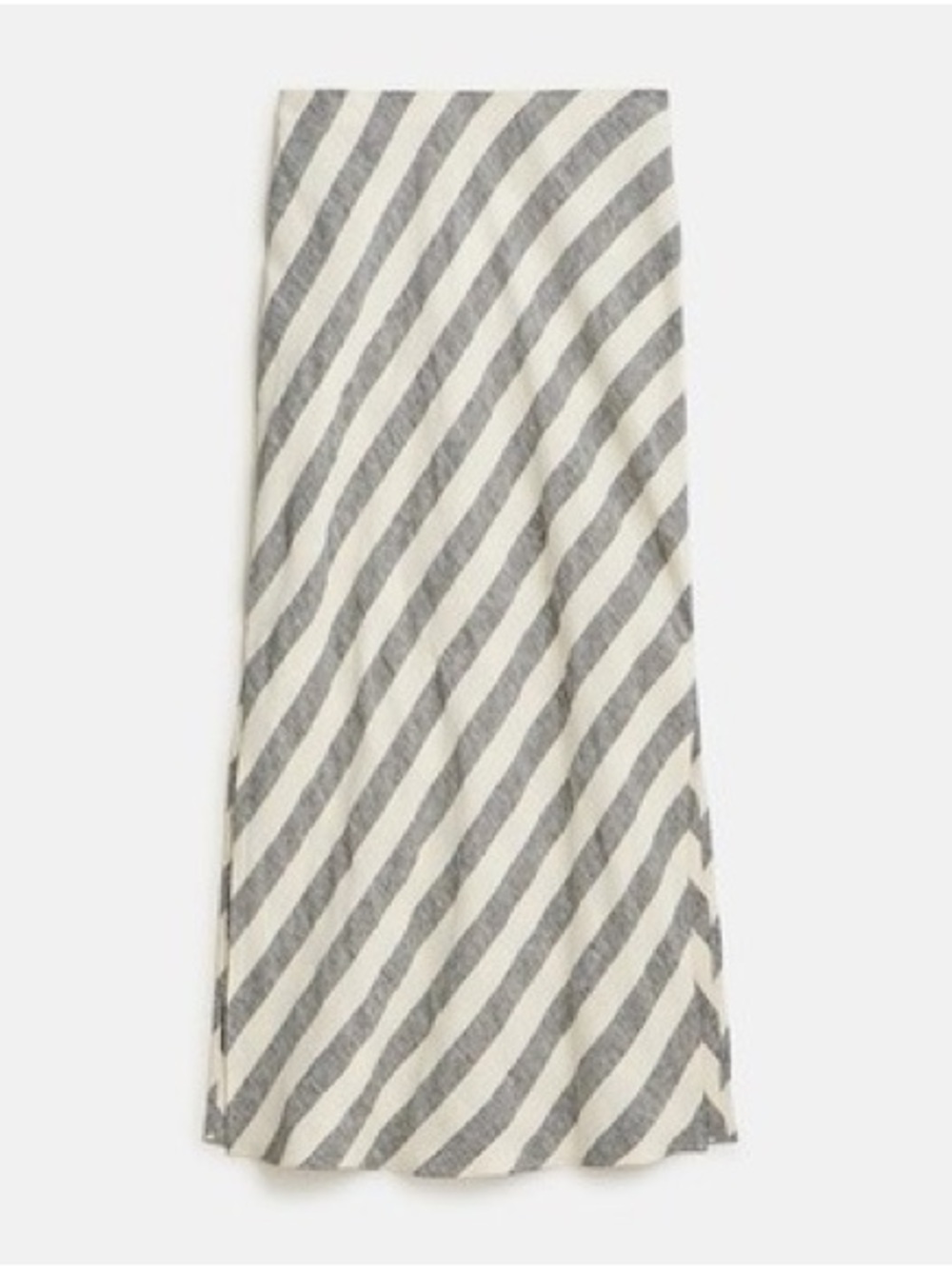 J. Crew 100% Linen Navy/White Striped Skirt